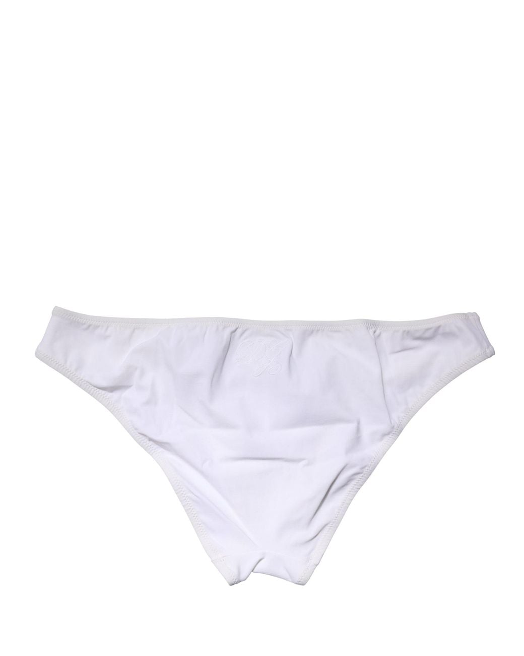 Dolce & Gabbana White Nylon Stretch Mid Waist Brief Panty Underwear