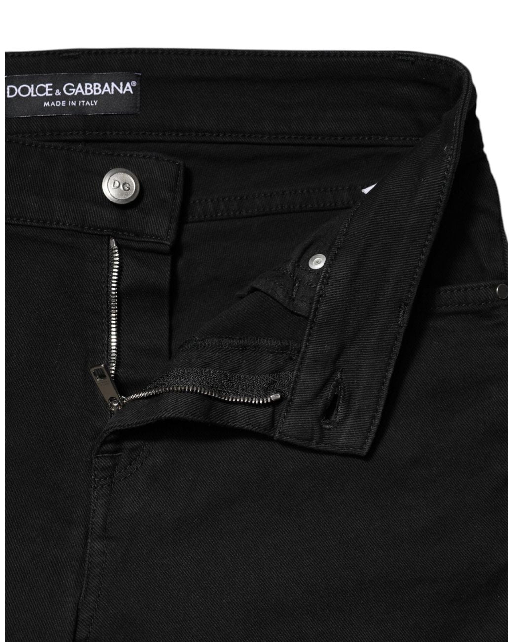 Dolce & Gabbana Black Slim Fit Denim Pants