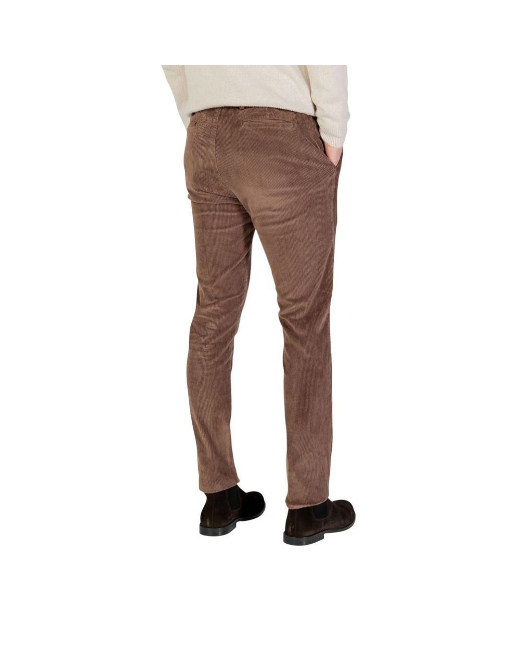 Borghese Brown Cotton Casual Pants for men