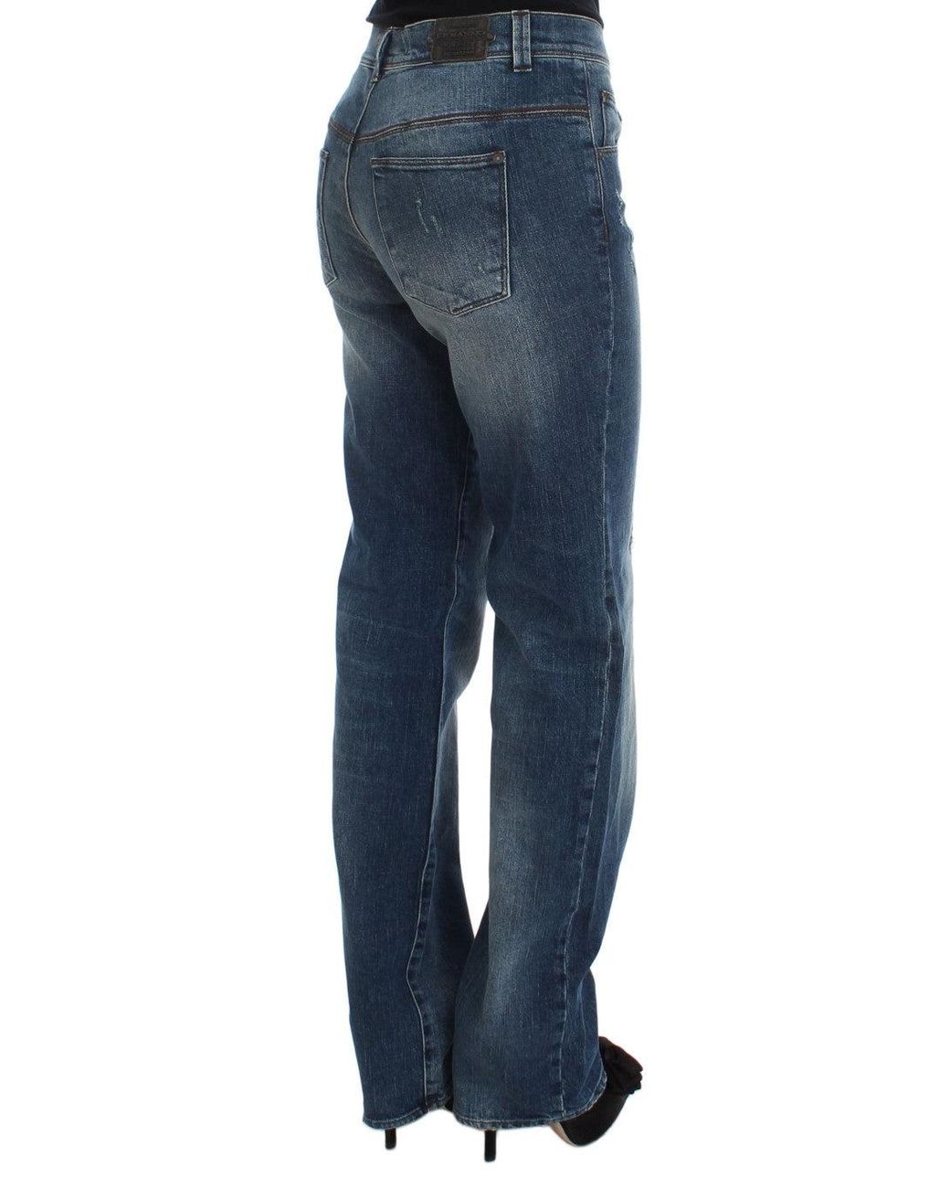 Ermanno Scervino Blue Wash Cotton Blend Slim Fit Jeans
