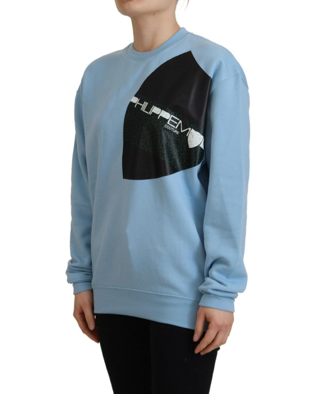 Philippe Model Blue Logo Printed Long Sleeves Sweater