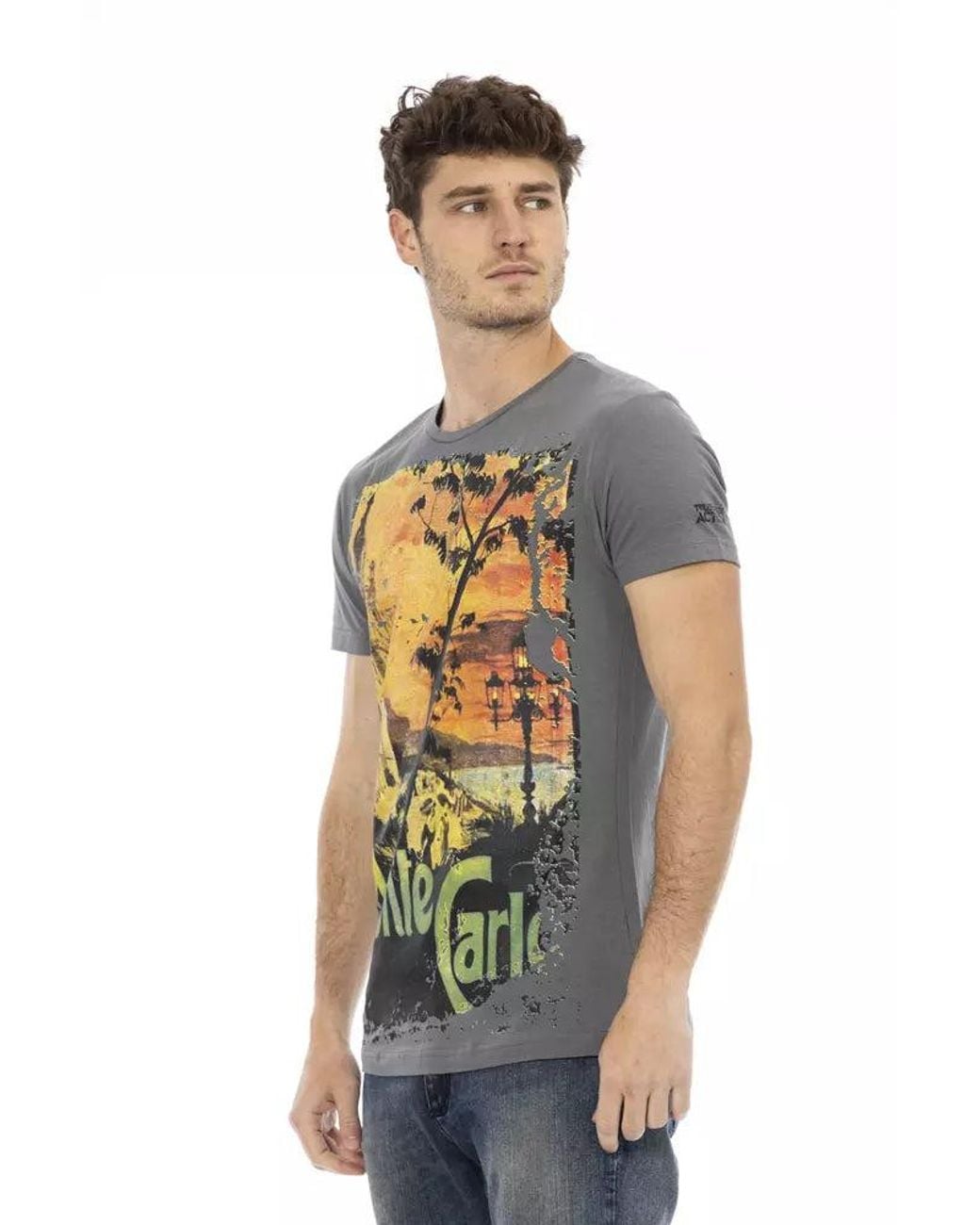 TRUSSARDI ACTION Gray Cotton Men T for men