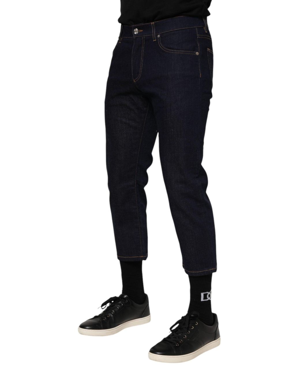 Dolce & Gabbana Blue Cropped Denim Jeans for men