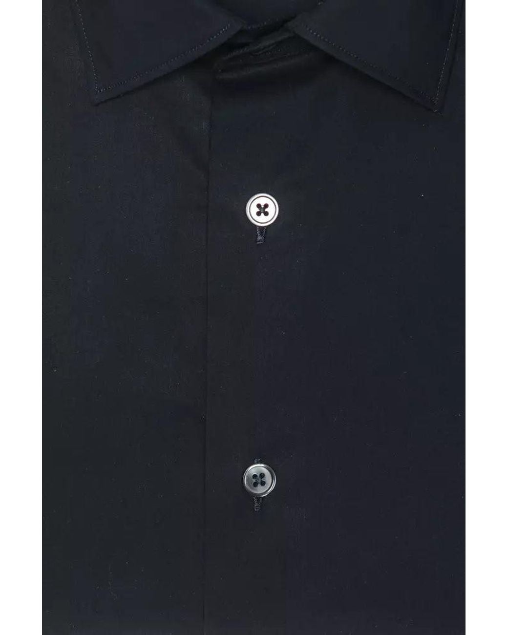 Robert Friedman Black Elegant Slim Collar Shirt for men