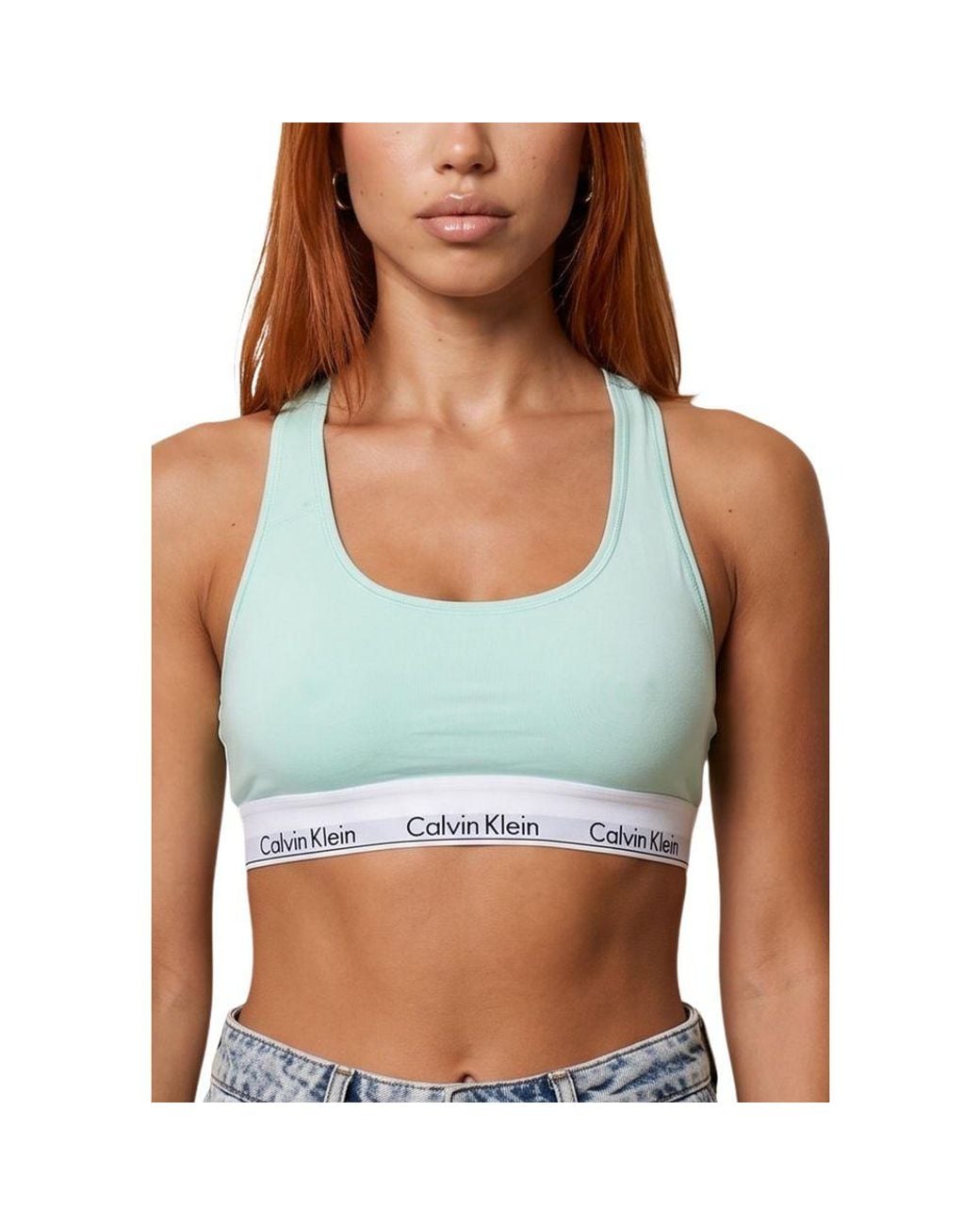 Calvin Klein Blue Green Cotton Bra