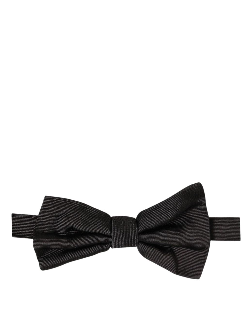 Dolce & Gabbana Black Silk Adjustable Neck Papillon Bow Tie for men