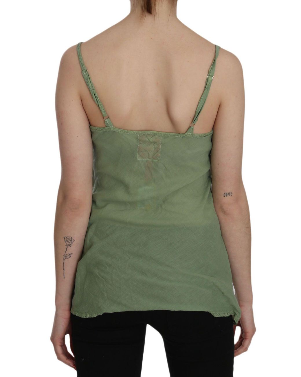 Pink Memories Green Memories Emerald Silk Spaghetti Strap Tank Top