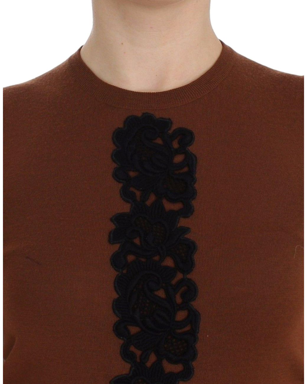 Dolce & Gabbana Brown Timeless Wool And Lace Sleeveless Vest