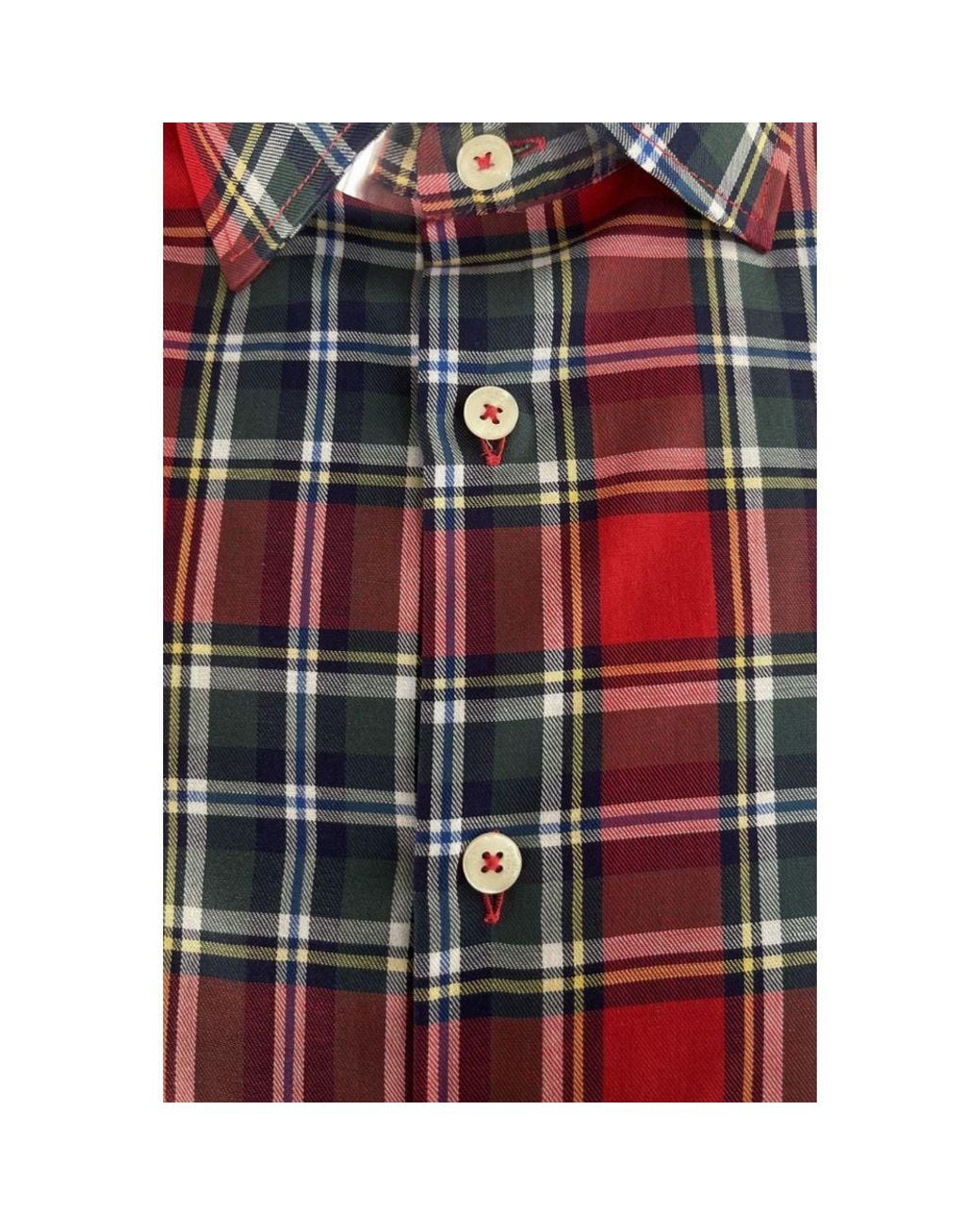 Baldinini Red Multicolor Cotton Men Shirt for men