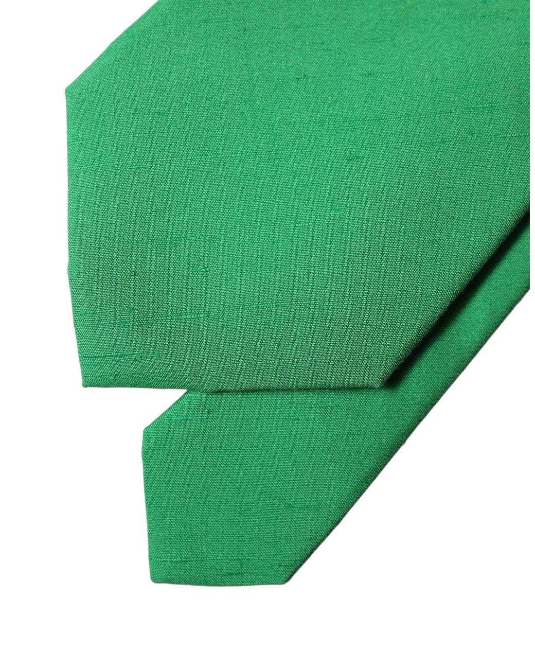 Dolce & Gabbana Green Solid Silk Cotton Adjustable Neckwomen's Tie