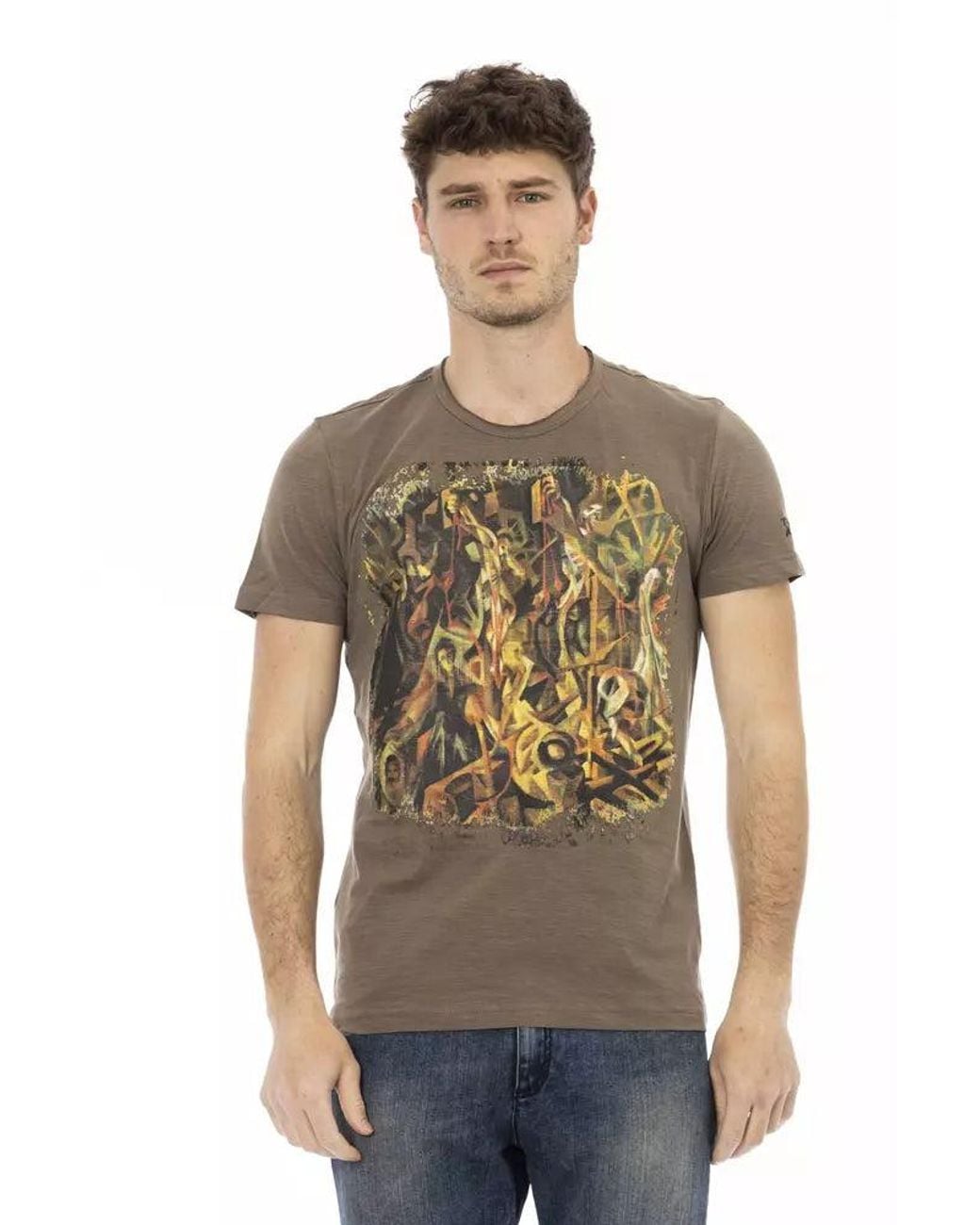TRUSSARDI ACTION Gray Brown Cotton Men T for men