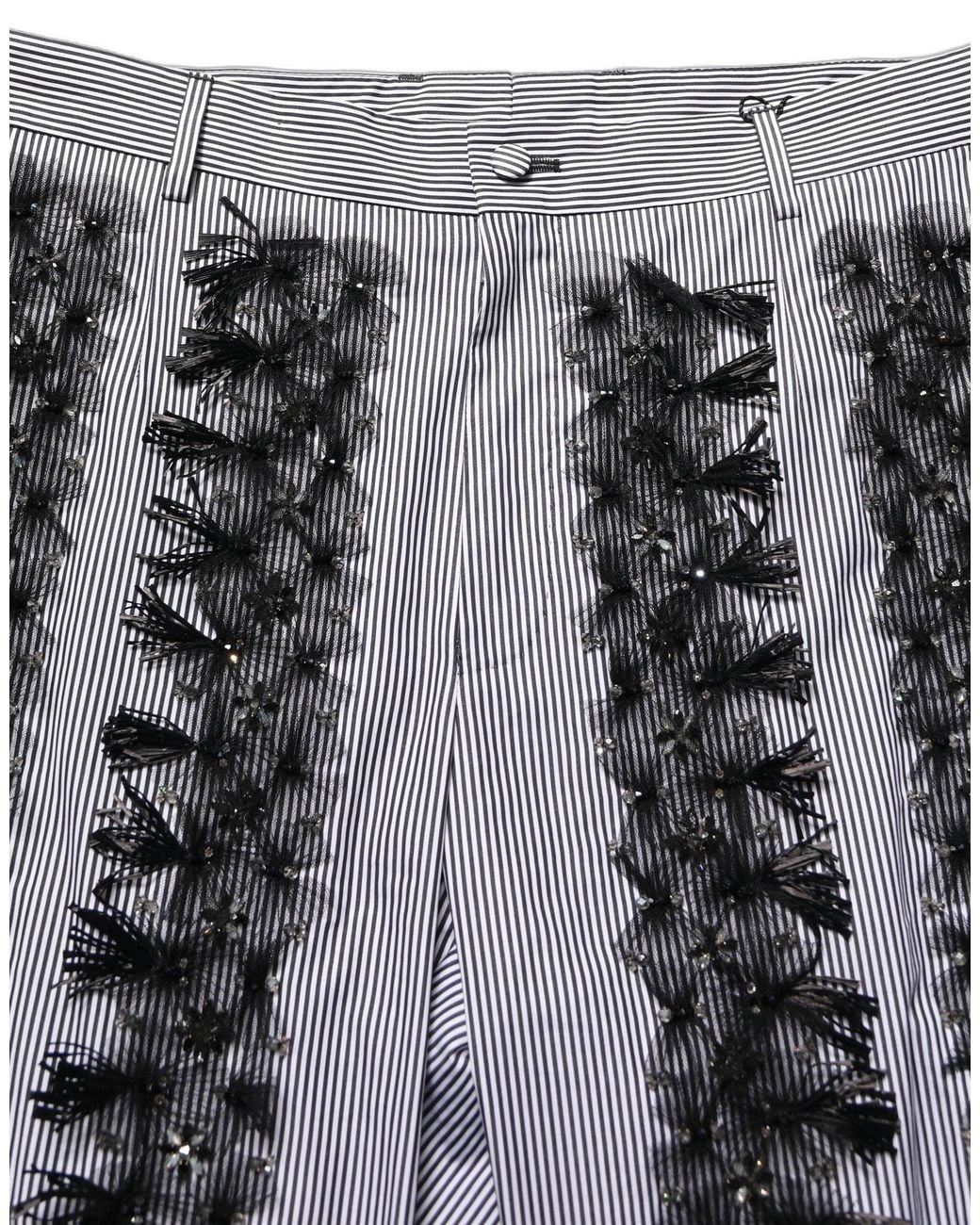 Dolce & Gabbana Blackgray Pinstripe Embellished Trouser Pants for men