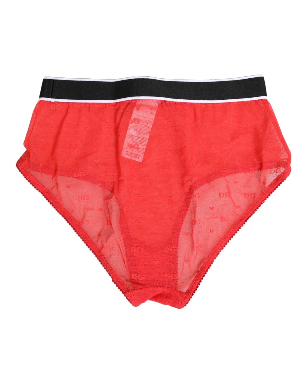 Dolce & Gabbana Red Nylon Logo Waistband Brief Panty Underwear 07+Pa Clothing