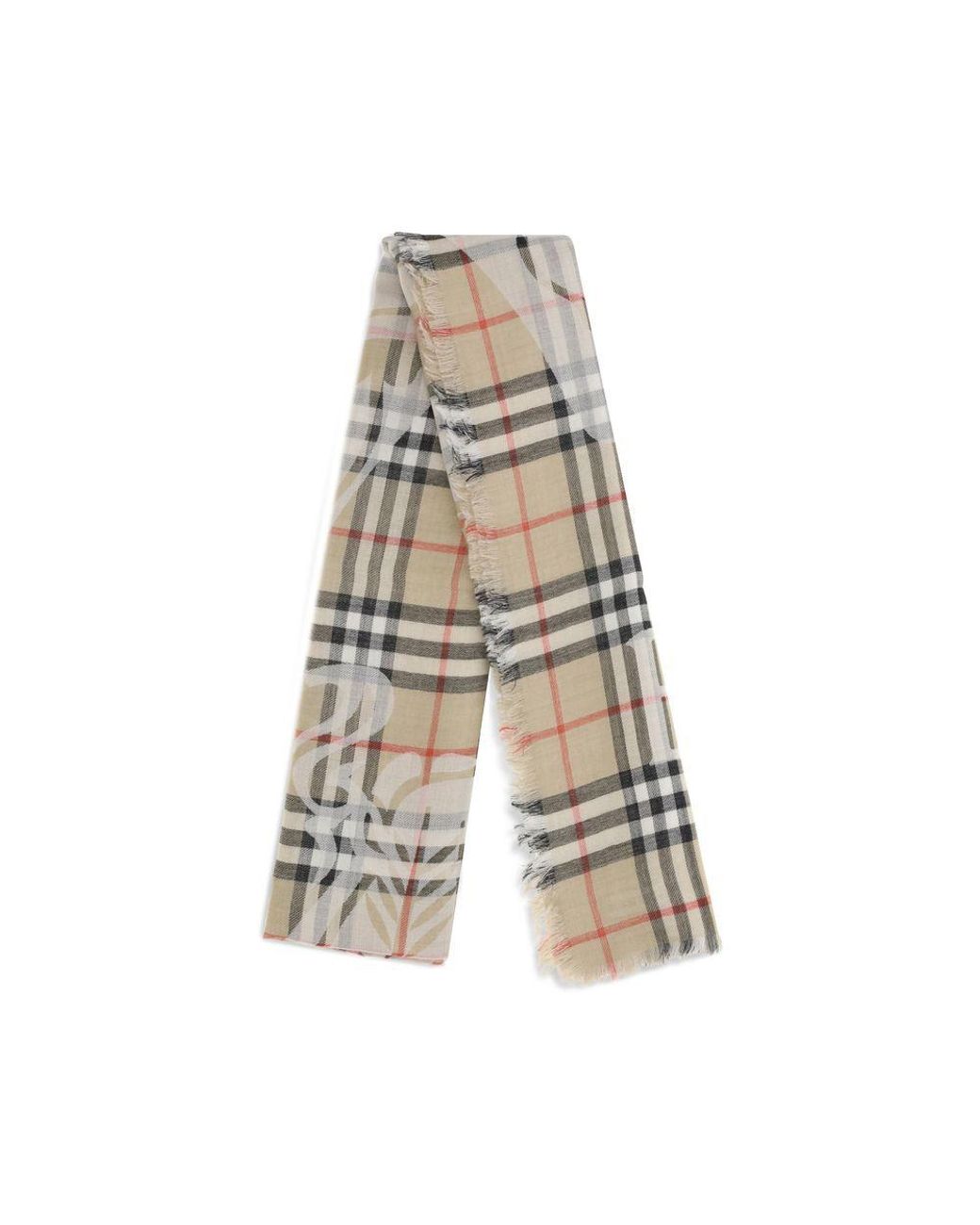 Burberry Natural Beige Wool Scarf for men