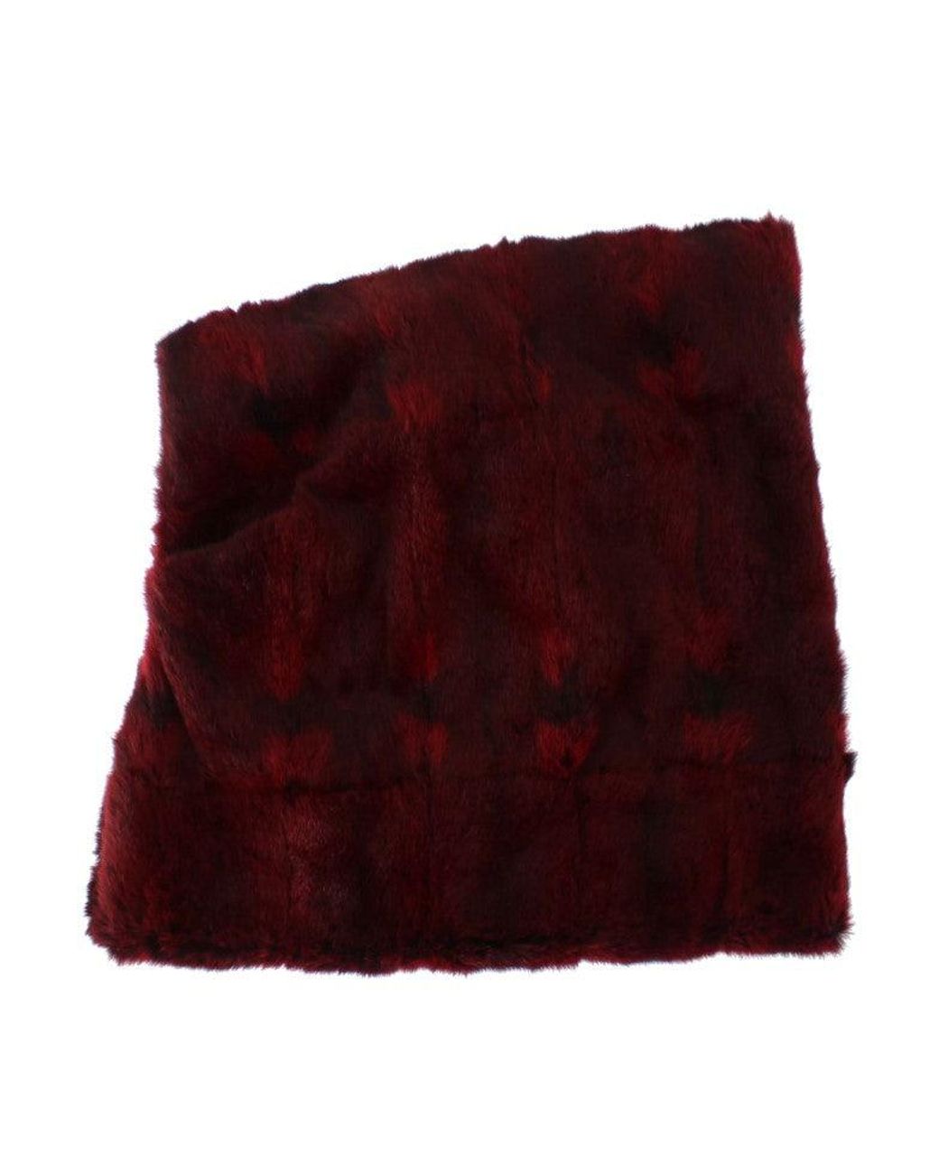 Dolce & Gabbana Red Hamster Fur Crochet Hood Scarf Hat