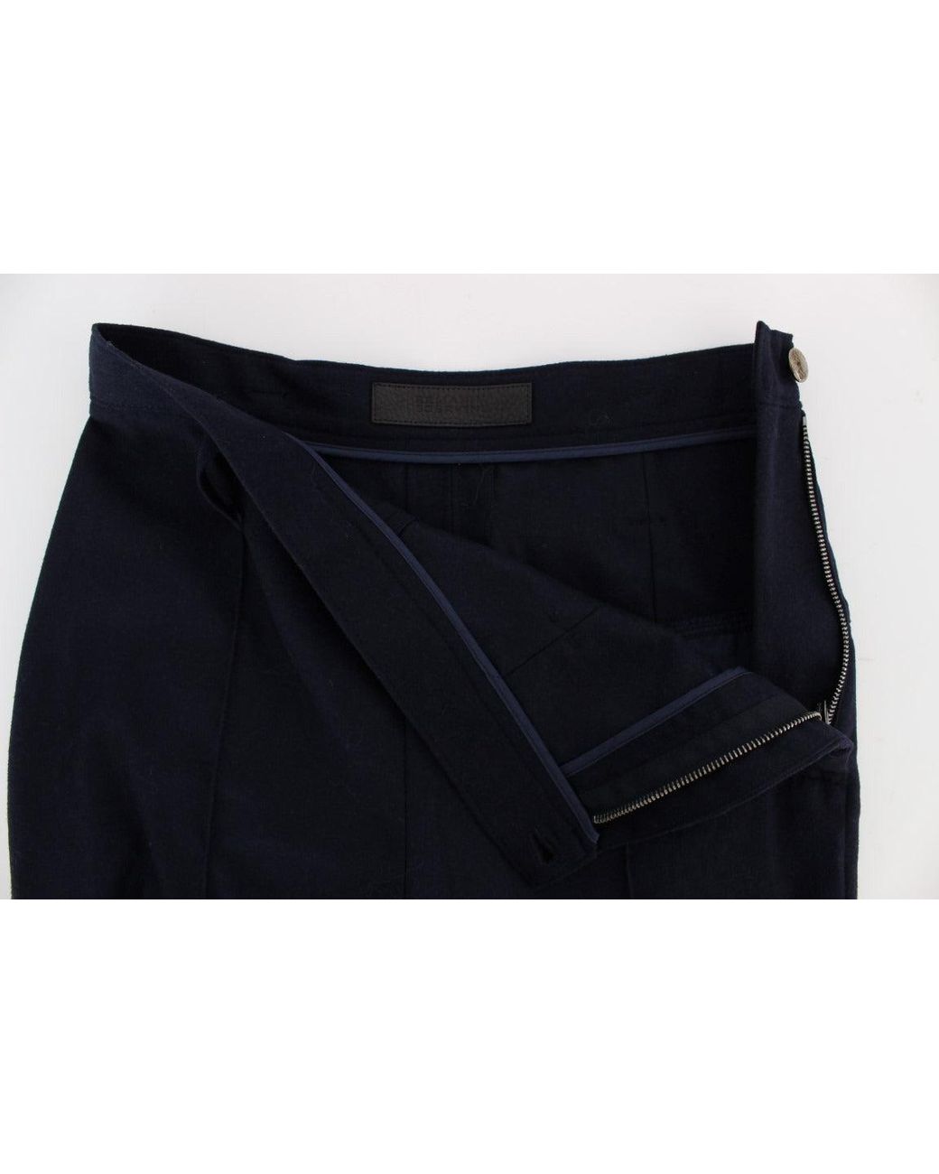 Ermanno Scervino Blue Virgin Wool Slim Fit Casual Pants