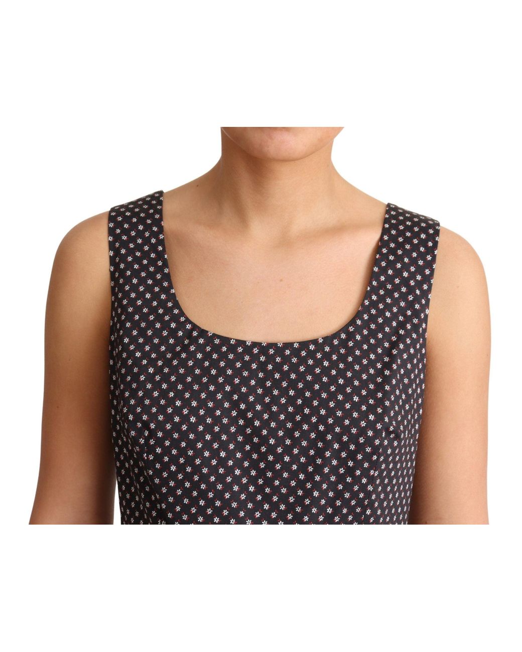 Dolce & Gabbana Black Floral Cotton A-Line Stretch Dress