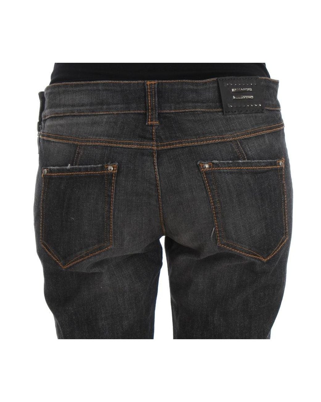 Ermanno Scervino Black Cotton Slim Fit Jeans