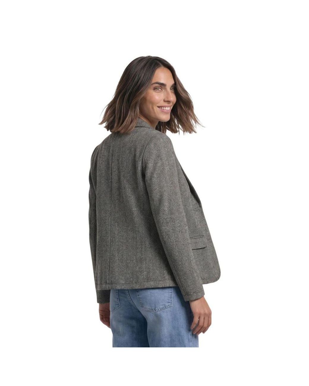 Street One Gray Black Polyester Blazer