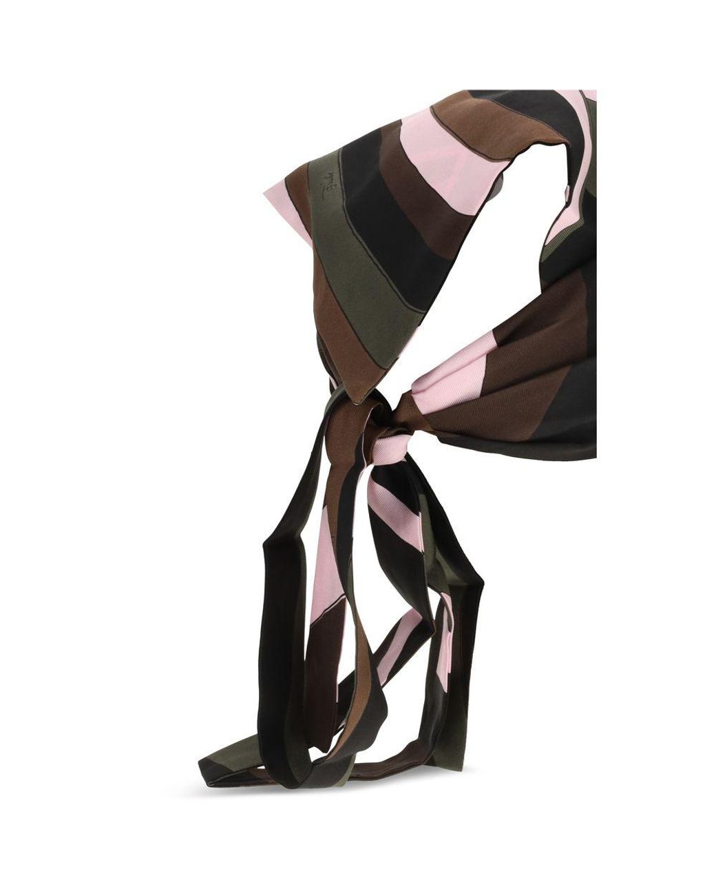Emilio Pucci Brown Multicolor Silk Foulard
