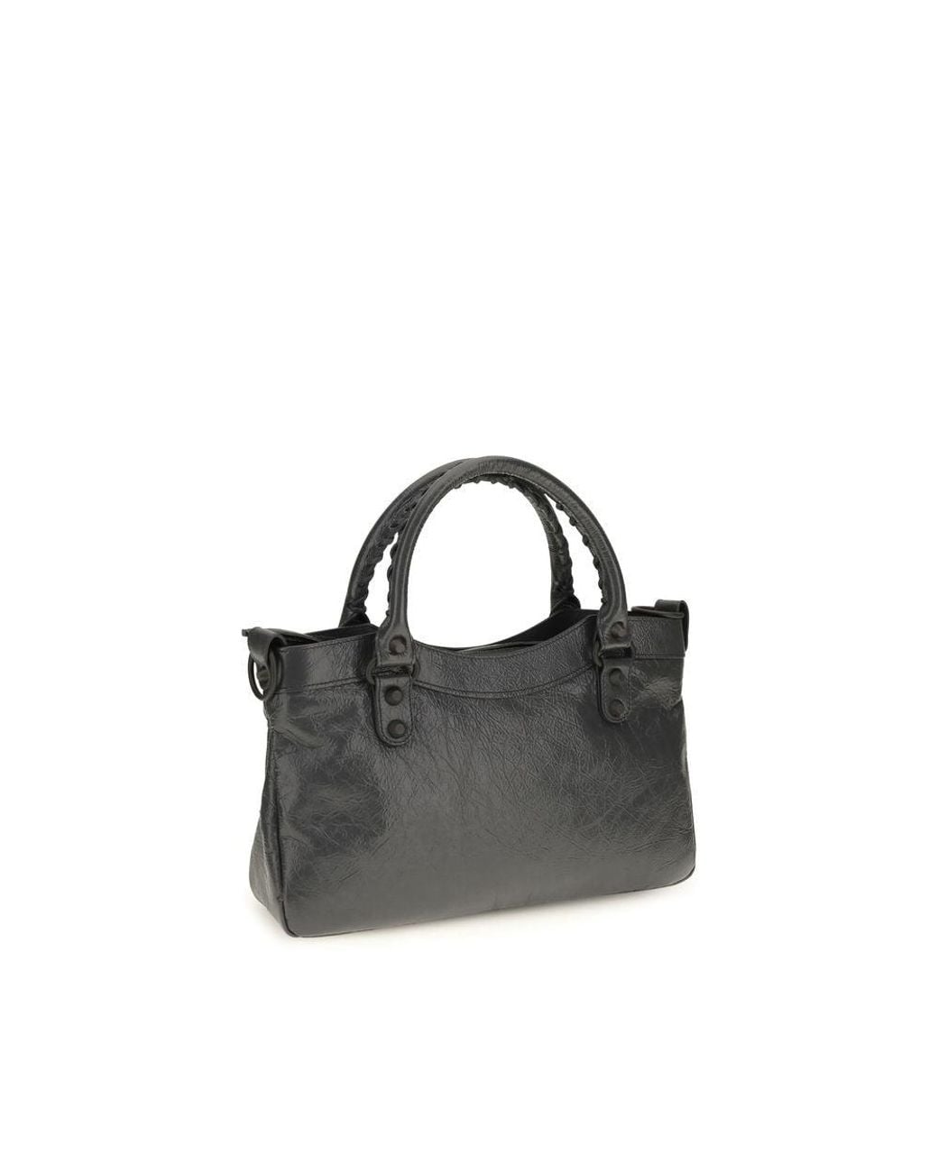 Balenciaga Black Gray Lamb Ovis Aries Shoulder Bag