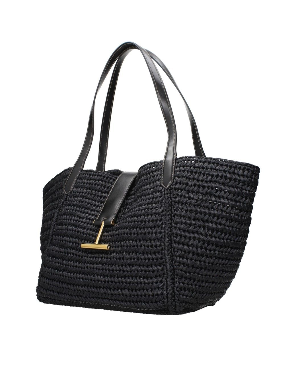 Tom Ford Black Raffia Shoulder Bag