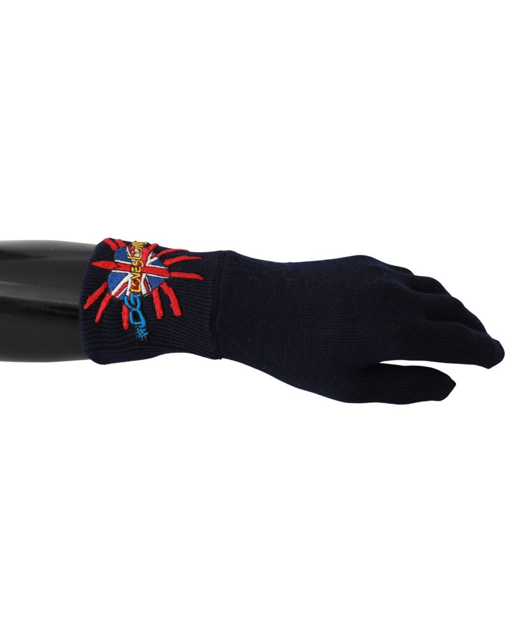 Dolce & Gabbana Black #Dmen'Slondon Embroidered Wool Gloves for men