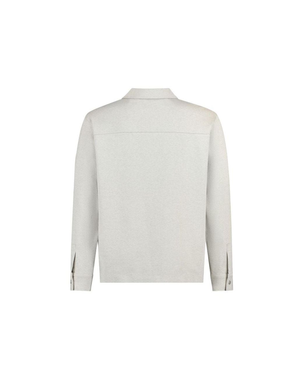 Boss White Gray Cotton Sweatshirt for men