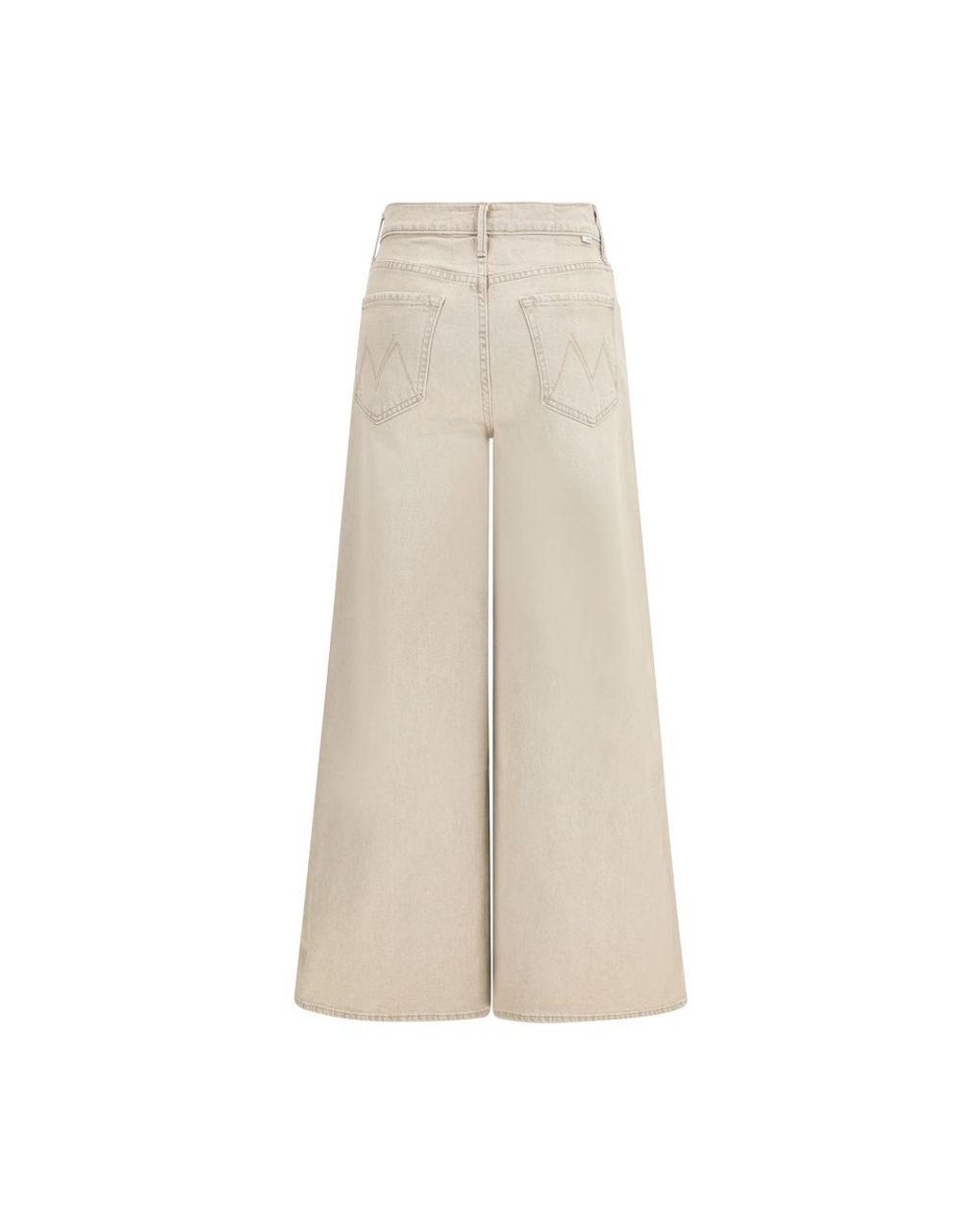 Mother Natural Beige Cotton Flared Jeans