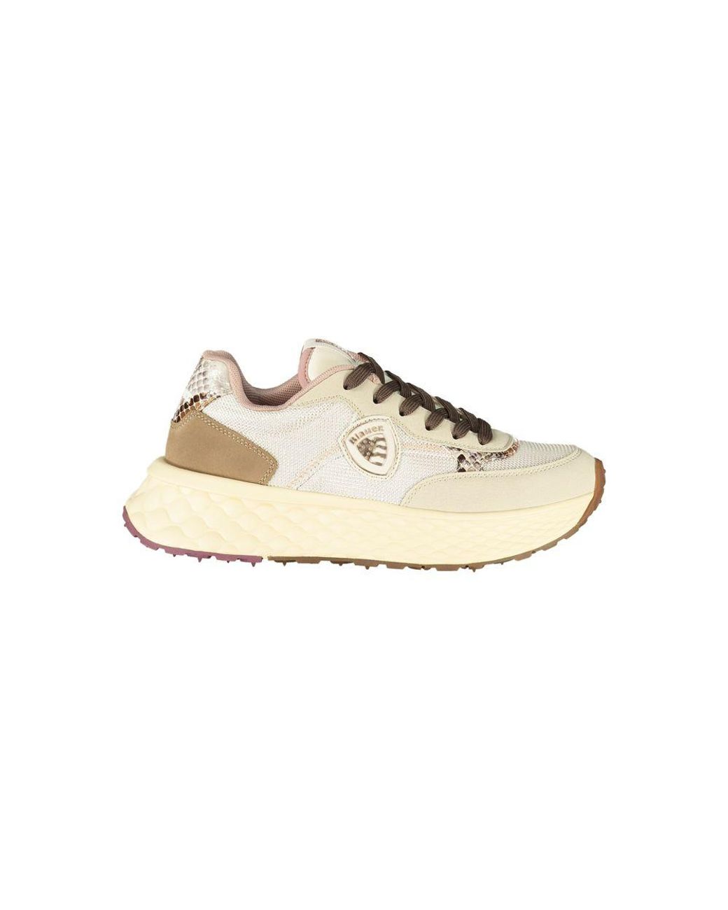 Blauer White Beige Leather Sneaker