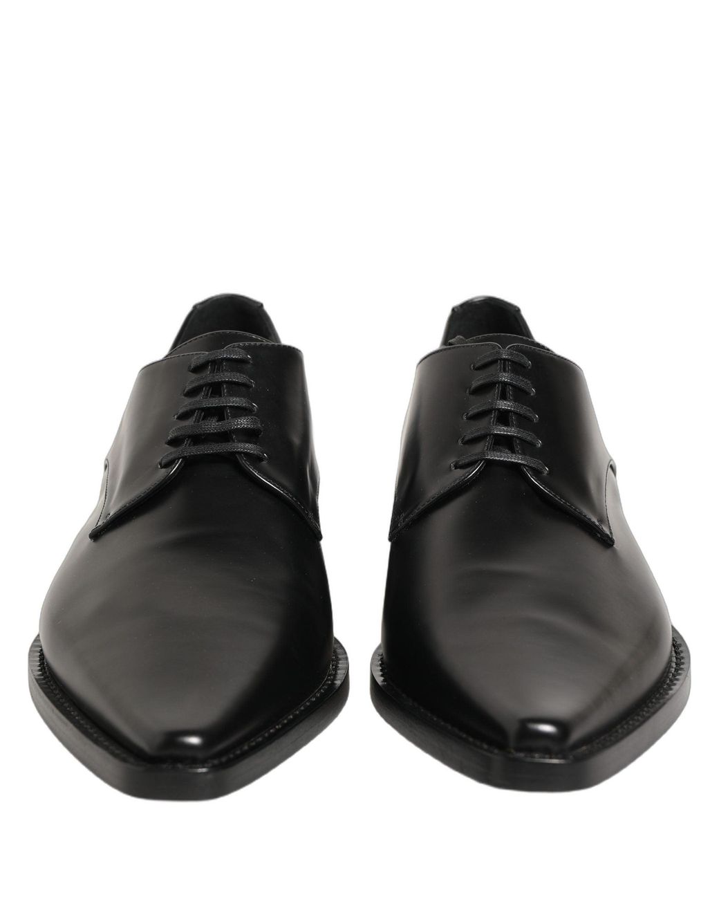 Dolce & Gabbana Black Leather Lace Up Derby Dress Shoes