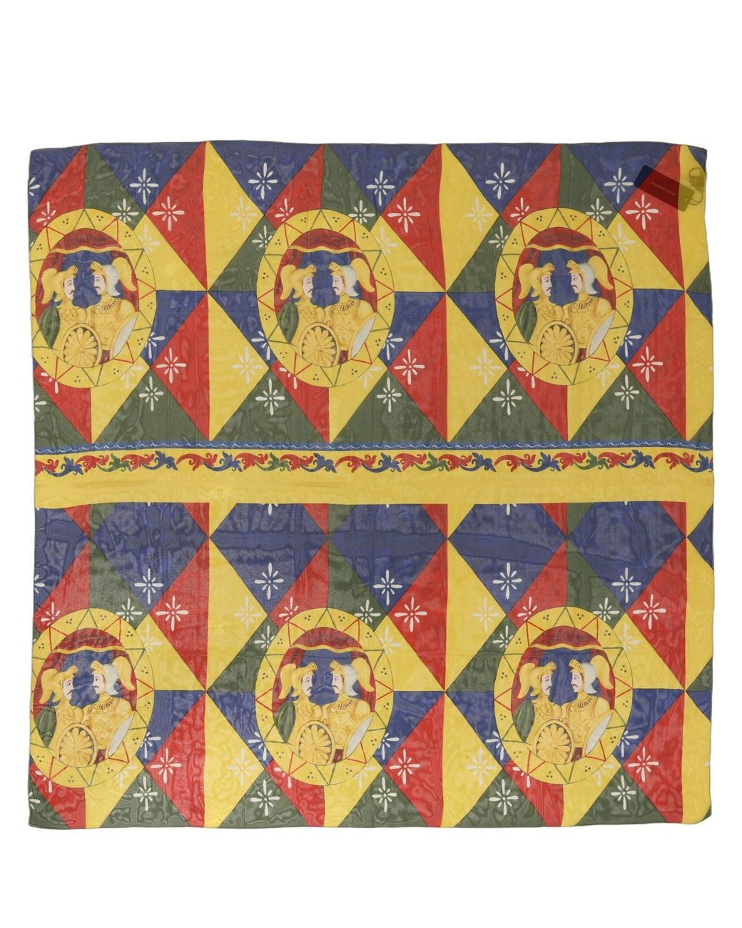 Dolce & Gabbana Orange Multicolor Silk Printed Square Foulard Scarf