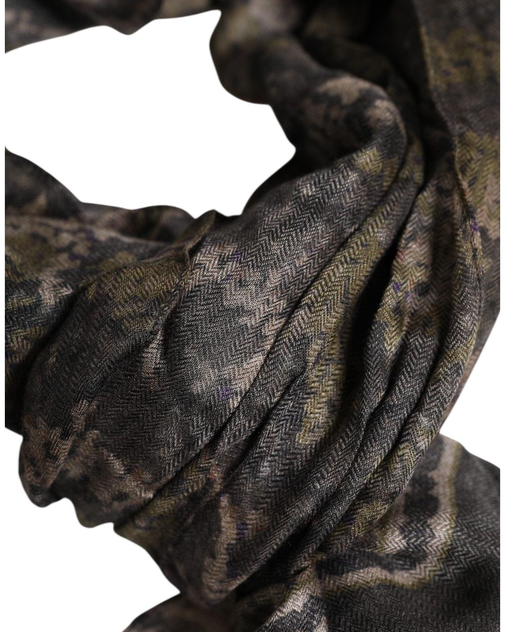 Dolce & Gabbana Black Camouflage Neck Warmer Wrap Foulard Scarf for men