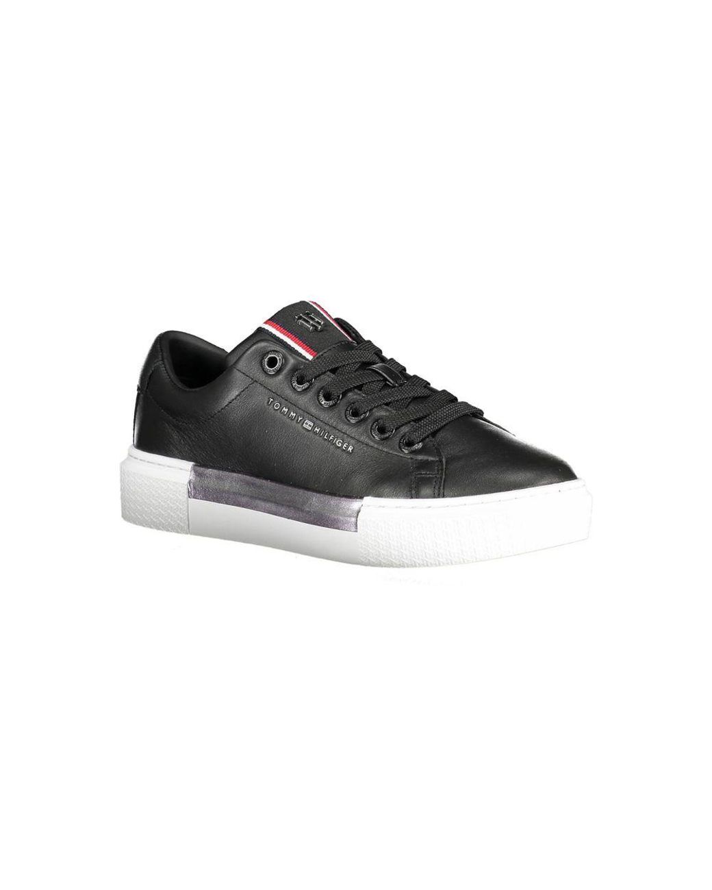 Tommy Hilfiger Black Leather Sneaker