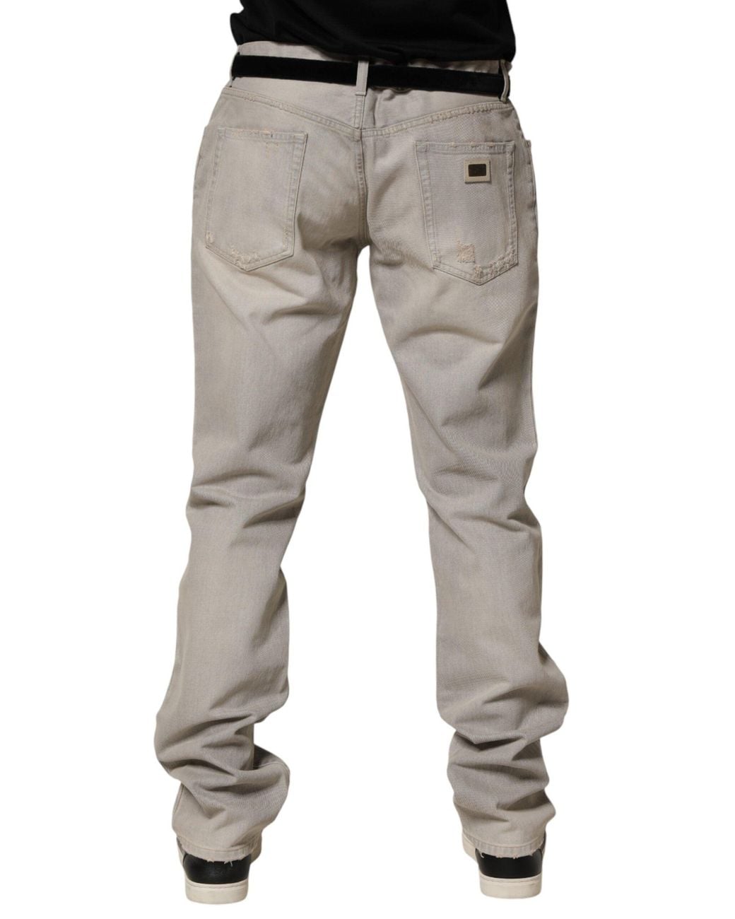 Dolce & Gabbana Gray Light Cotton Straight Denim Trouser Jeans for men