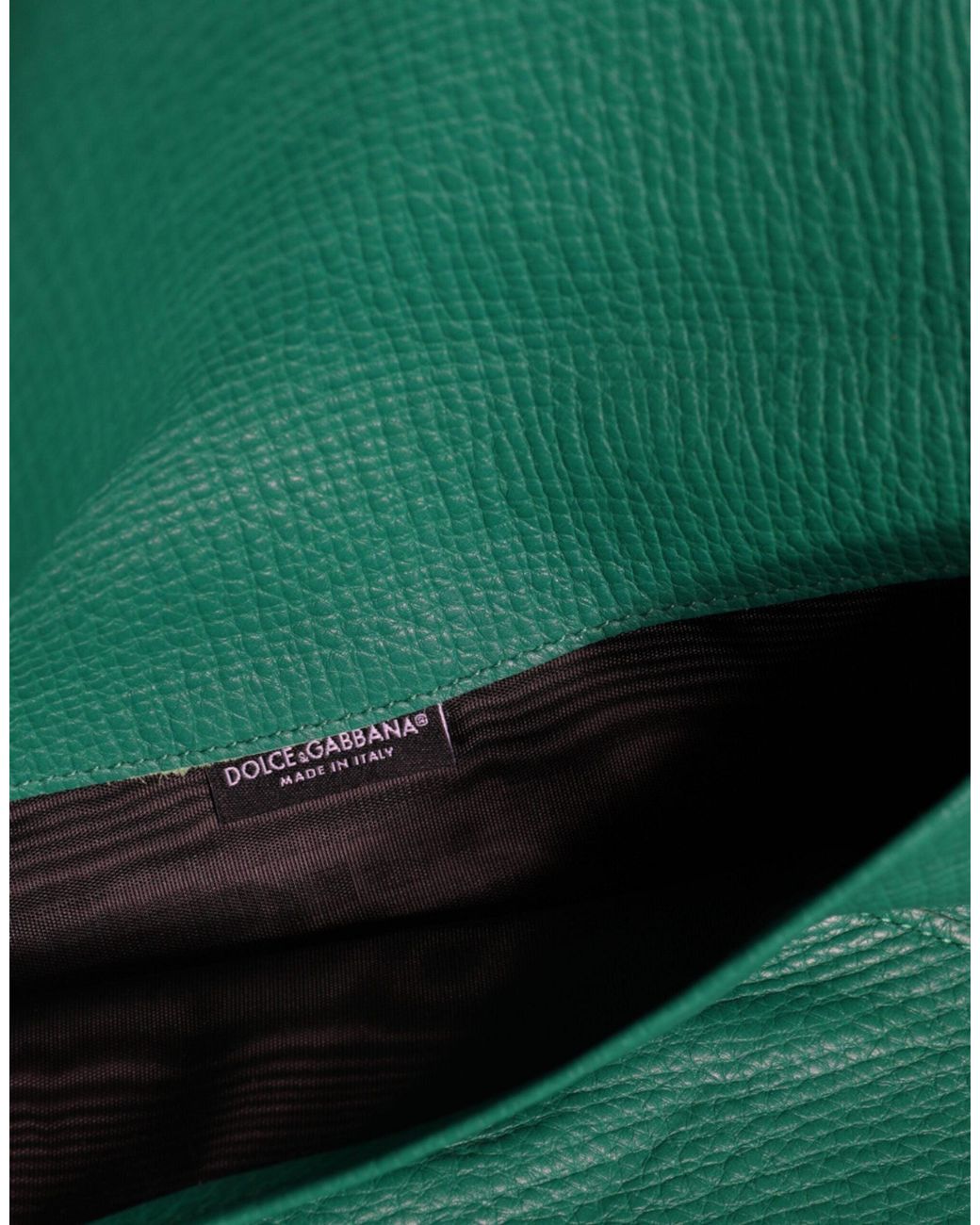 Dolce & Gabbana Green Leather Handbag Clutch Mini Purse Pouch Tablet Case