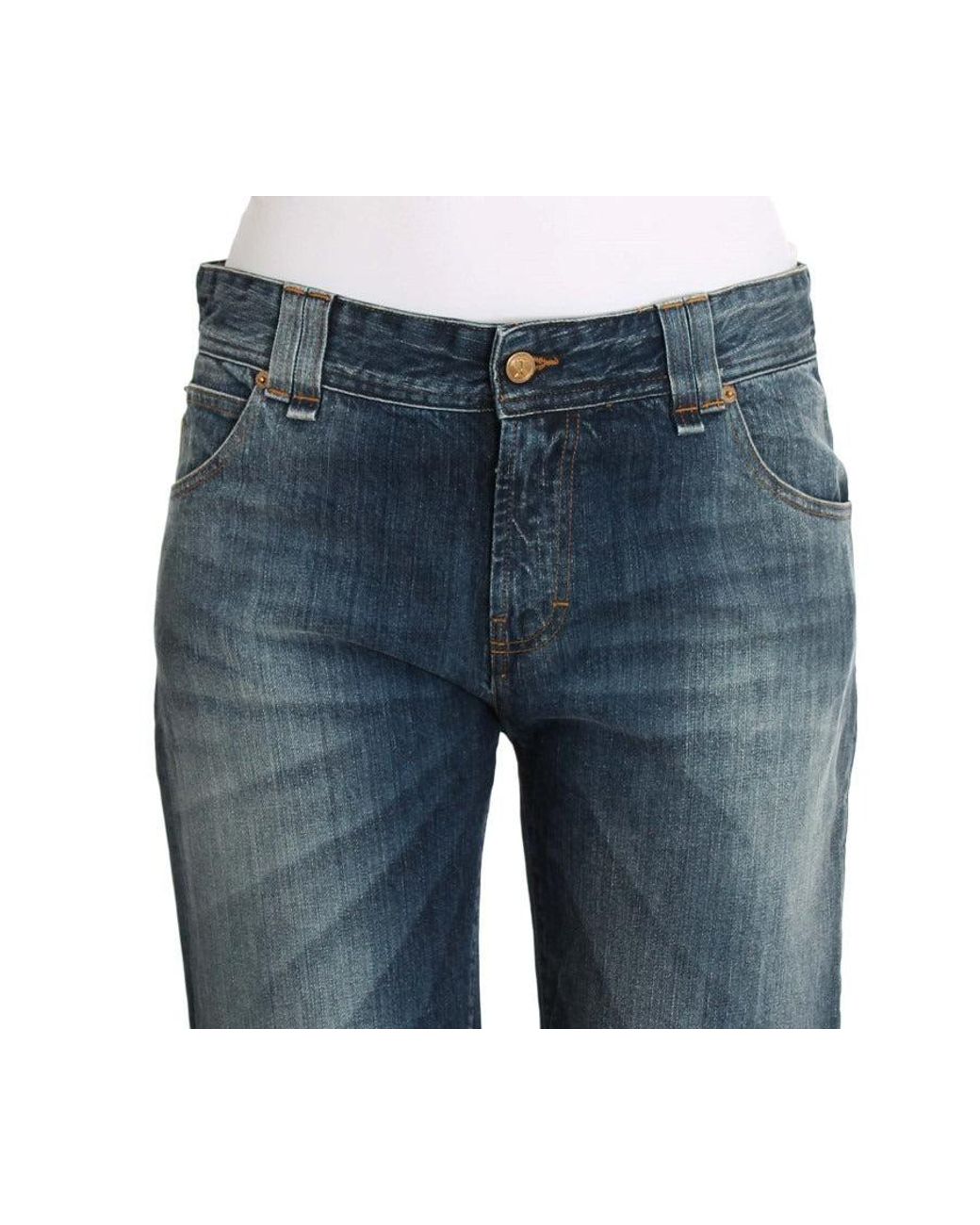 John Galliano Blue Wash Relaxed Fit Cotton Stretch Denim Jeans