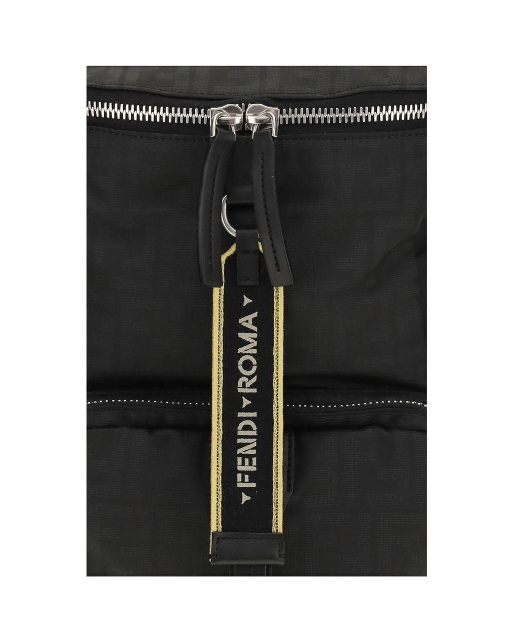 Fendi Black Polyester Backpack for men