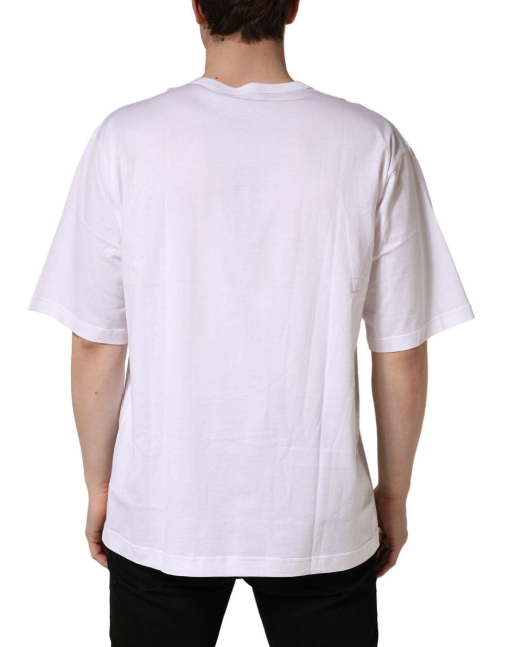 Dolce & Gabbana White Cotton Short Sleeves Crew Neck T for men