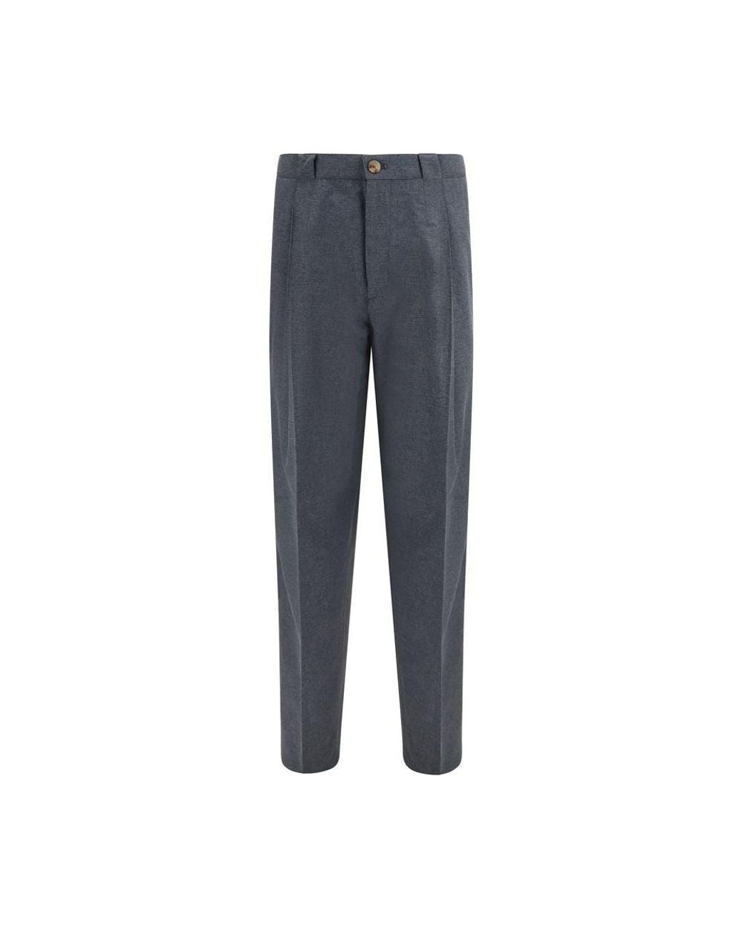 Brunello Cucinelli Blue Gray Wool Oves Aries Dress Pants for men