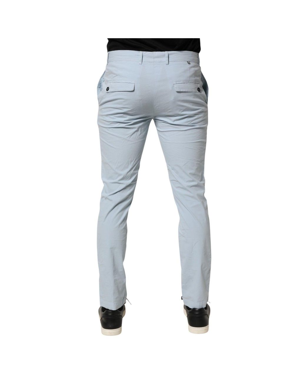 Daniele Alessandrini Light Blue Skinny Dress Trouser Pants for men