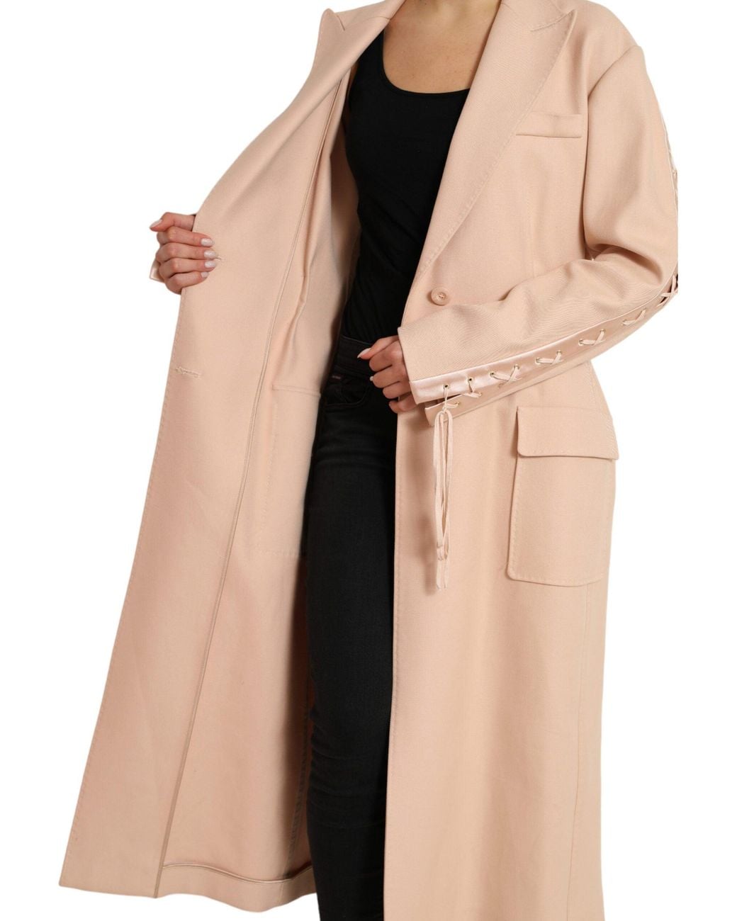 Dolce & Gabbana Natural Cotton Single Breasted Long Coat Jacket