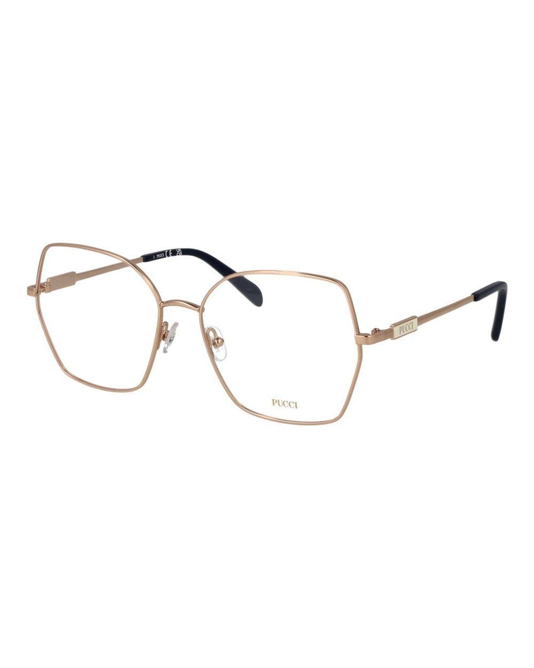 Emilio Pucci Metallic Gold Metal Glasses (frames)