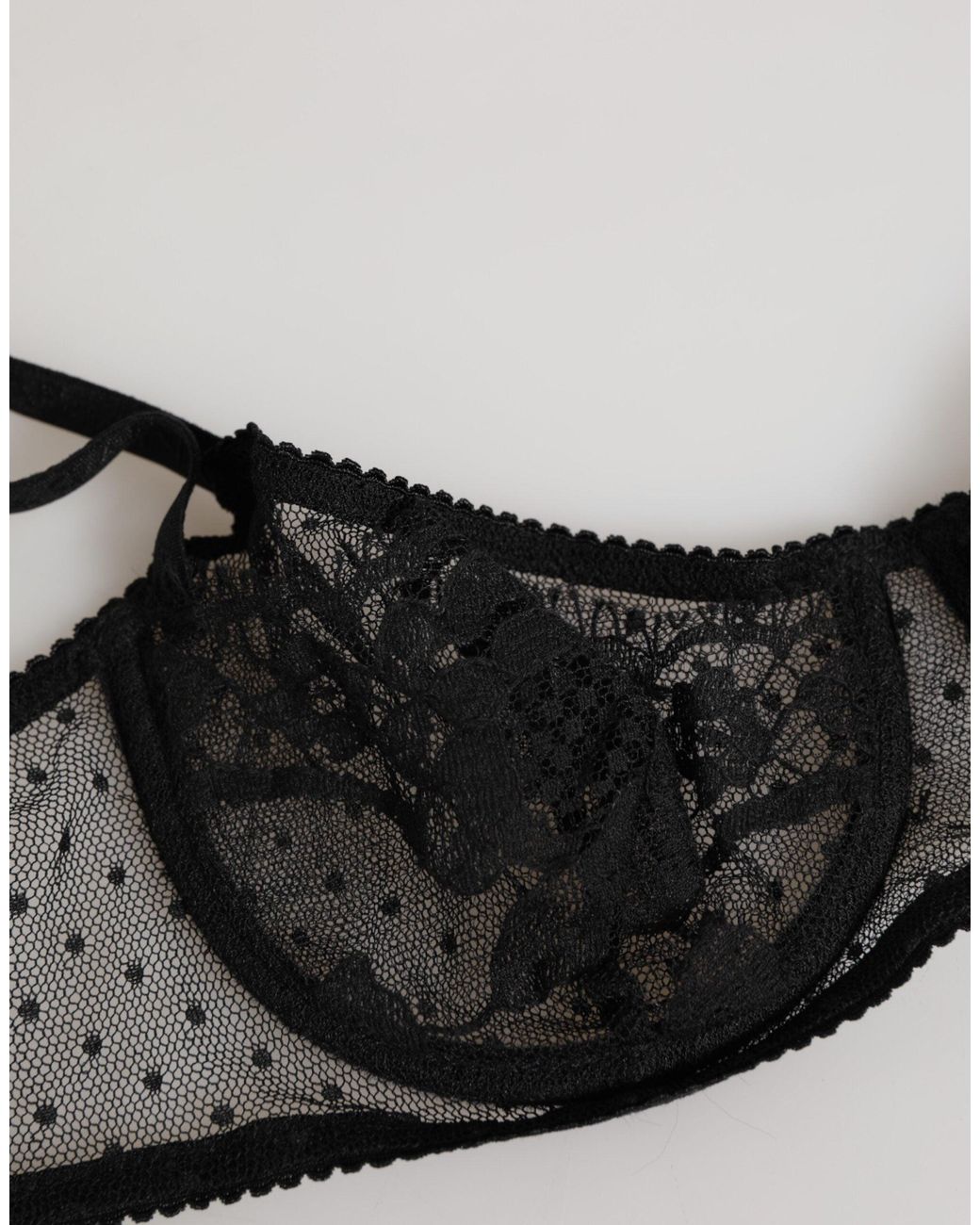Dolce & Gabbana Black Floral Underwired Balconette Bra Underwear Co+Pa+Vi Clothing