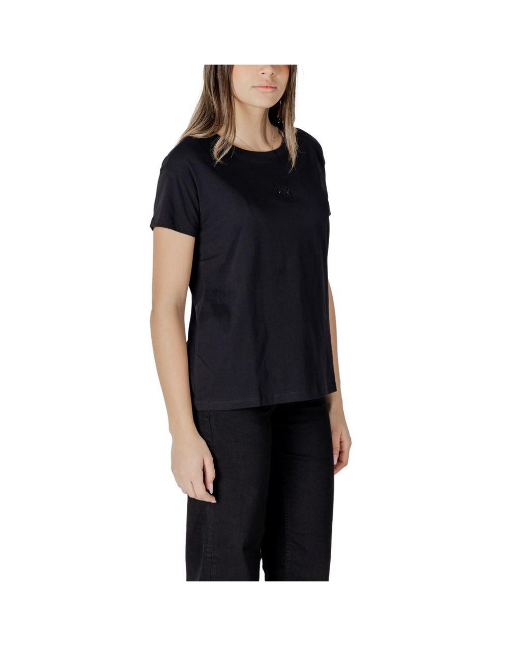 ARMANI EXCHANGE Black Cotton T-Shirt