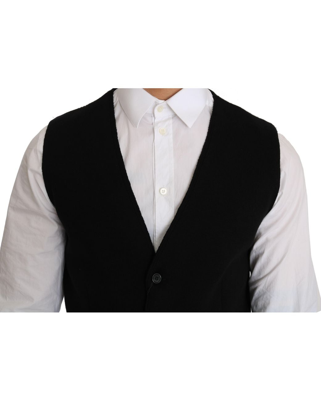 Dolce & Gabbana Black Sleek Cotton Formal Vest for men