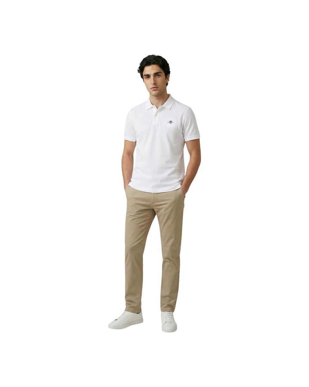 Gant White Cotton Polo Shirt for men