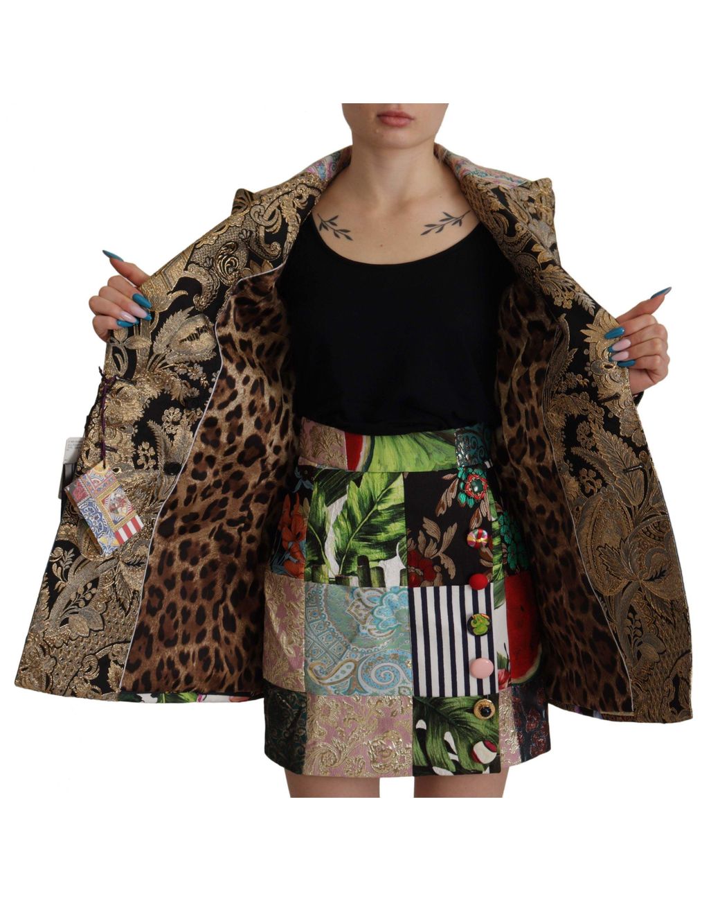 Dolce & Gabbana Black Elegant Patchwork Blazer Jacket