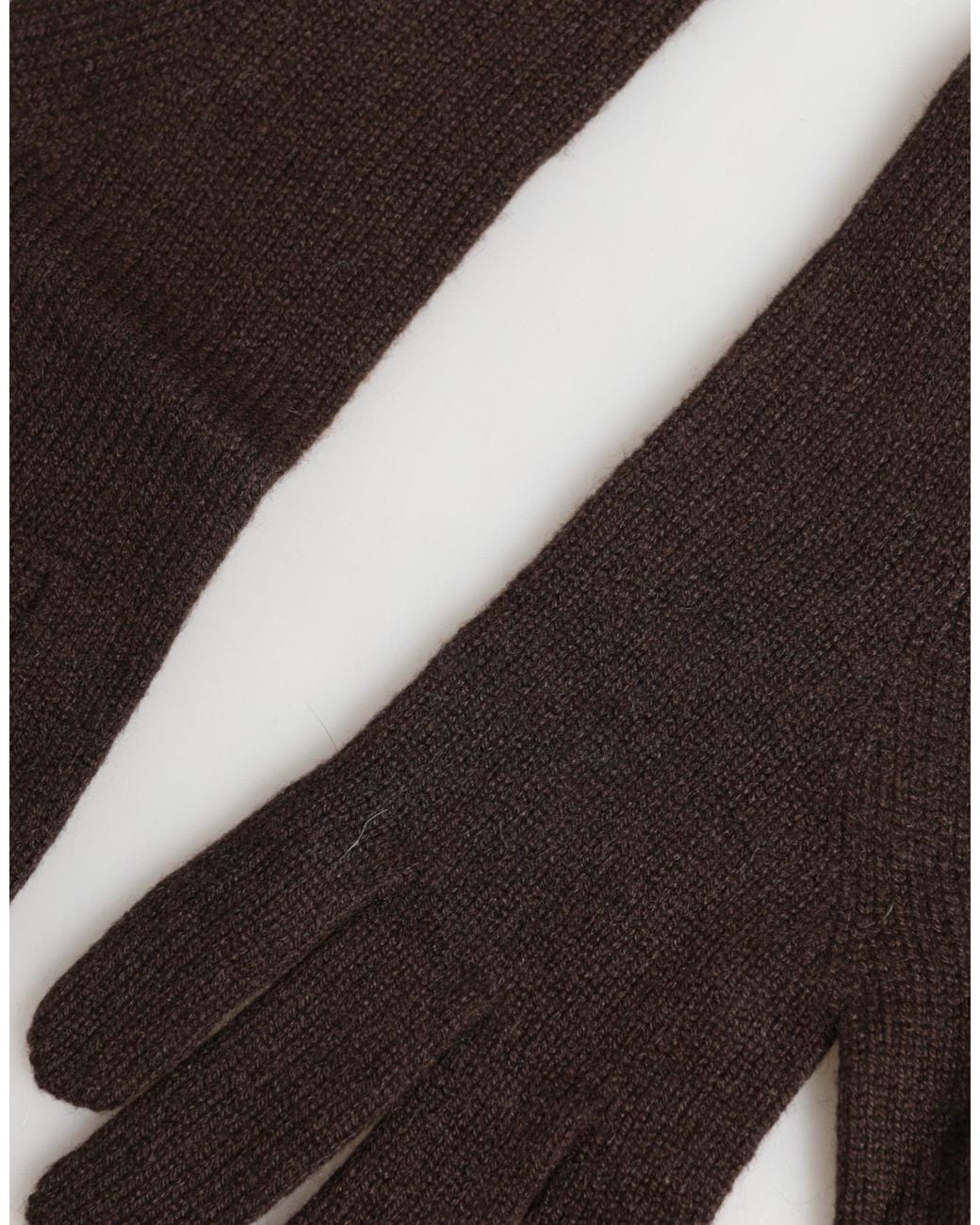 Dolce & Gabbana Black Brown Cashmere Knitted Elbow Length Mitten Gloves