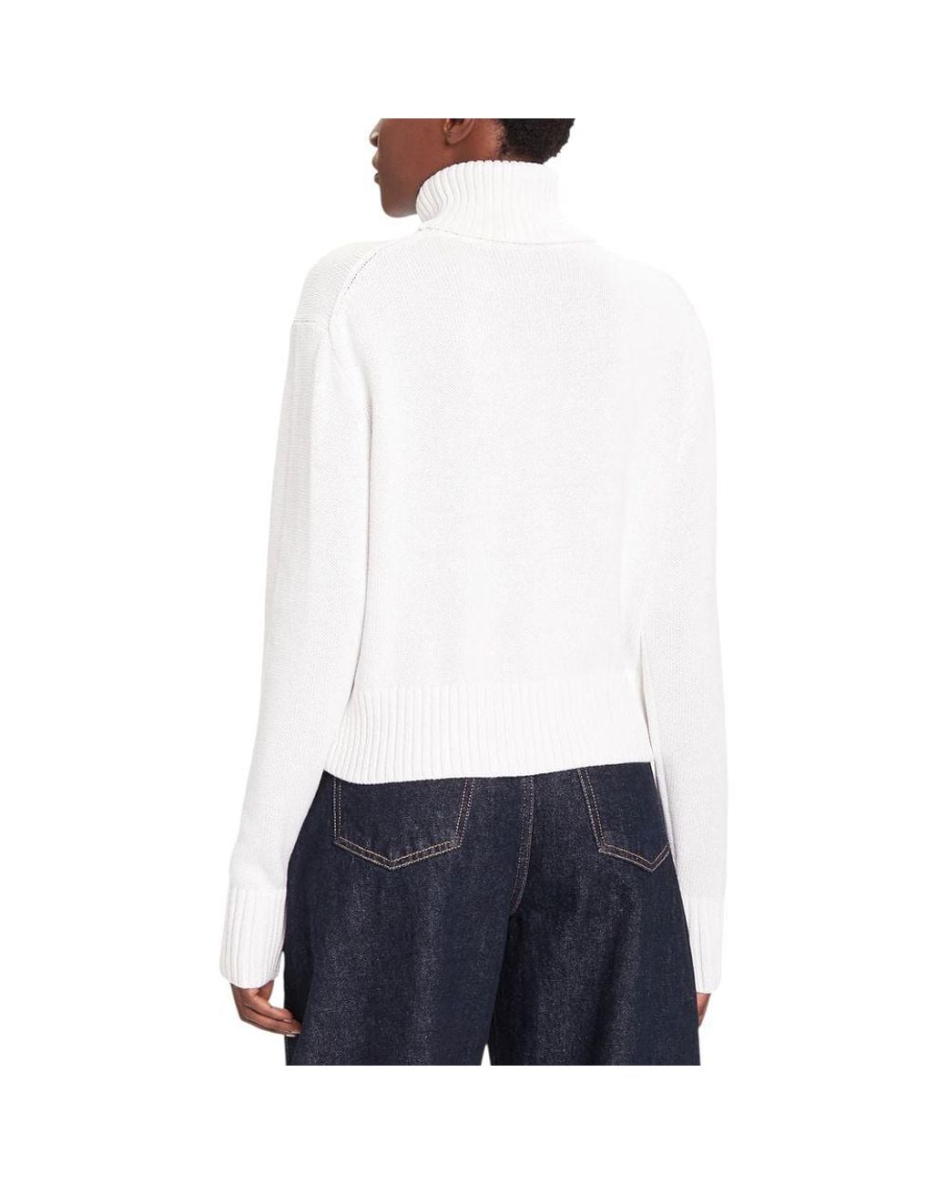 Calvin Klein White Cotton Turtleneck